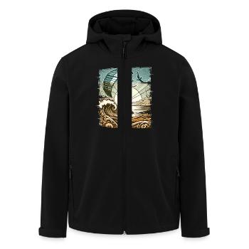 Kitesurfing Kitesurf Kitesurfer Kiteboard - Veste softshell homme en polyester recyclé Stanley/Stella - noir - Devant - AI Model Male 185 light (185cm)