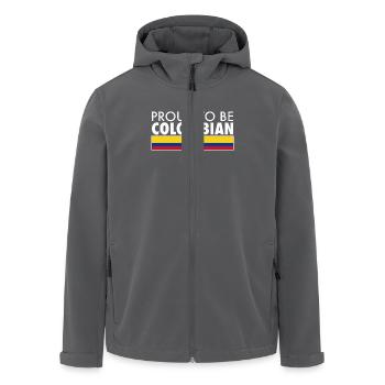 Proud To Be Colombian Kolumbien Flagge - Recycelte Männer Softshell-Jacke von Stanley/Stella - Anthrazit - Vorne - AI Model Male 185 light (185cm)