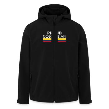Proud Colombian Kolumbien Kolumbianische Flagge - Recycelte Männer Softshell-Jacke von Stanley/Stella - Schwarz - Vorne - AI Model Male 185 light (185cm)