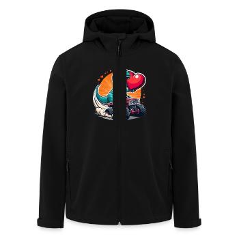 Saint-Valentin Dino Heart Monster Truck In Love Love - Veste softshell homme en polyester recyclé Stanley/Stella - noir - Devant - AI Model Male 185 light (185cm)