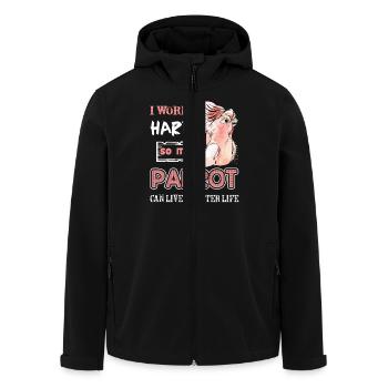 I Work Hard So My Parrot Can Live A Better Life - Men’s Recycled Softshell Jacket by Stanley/Stella - black - Front - AI Model Male 185 light (185cm)