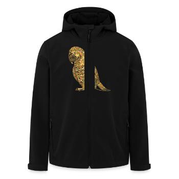 Parrot Geometric - Men’s Recycled Softshell Jacket by Stanley/Stella - black - Front - AI Model Male 185 light (185cm)
