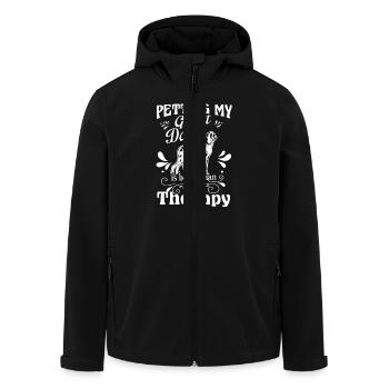 Petting My Great Dane - Men’s Recycled Softshell Jacket by Stanley/Stella - black - Front - AI Model Male 185 light (185cm)