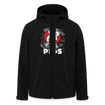 Pig My Heart Belongs To Pigs - Men’s Recycled Softshell Jacket by Stanley/Stella - black - Front - AI Model Male 185 light (185cm)
