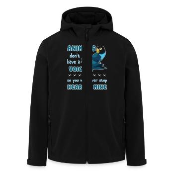 Parrot Love Parrot - Men’s Recycled Softshell Jacket by Stanley/Stella - black - Front - AI Model Male 185 light (185cm)