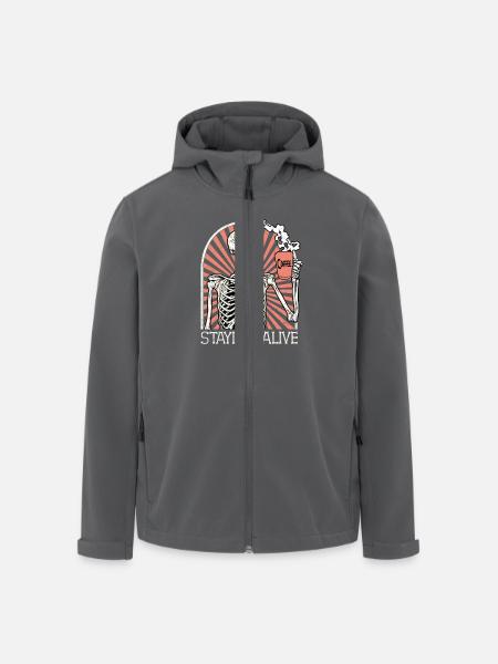 Skeleton Men Coffee Staying Alive - Men’s Recycled Softshell Jacket by Stanley/Stella - black