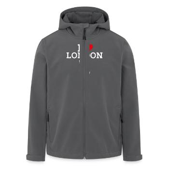 I Love London Statue Of Liberty Heart Flag Paris - Men’s Recycled Softshell Jacket by Stanley/Stella - anthracite - Front - AI Model Male 185 light (185cm)