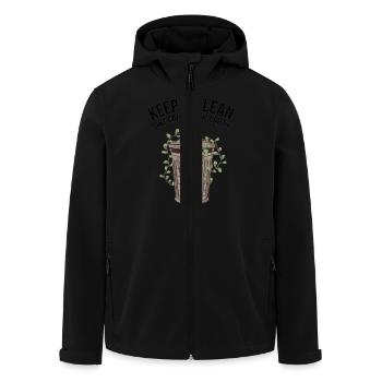 GARBAGE CANS - Men’s Recycled Softshell Jacket by Stanley/Stella - black - Front - AI Model Male 185 light (185cm)