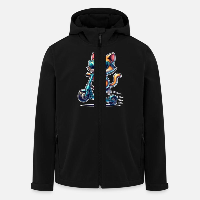 E-Scooter E-Scooter Cat Scooter - Men’s Recycled Softshell Jacket by Stanley/Stella - black