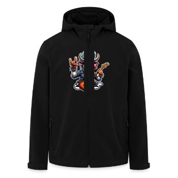 Kuh Rock and Roll Guitarist - Men’s Recycled Softshell Jacket by Stanley/Stella - black - Front - AI Model Male 185 light (185cm)