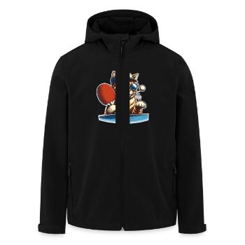 Chat de ping-pong - Veste softshell homme en polyester recyclé Stanley/Stella - noir - Devant - AI Model Male 185 light (185cm)