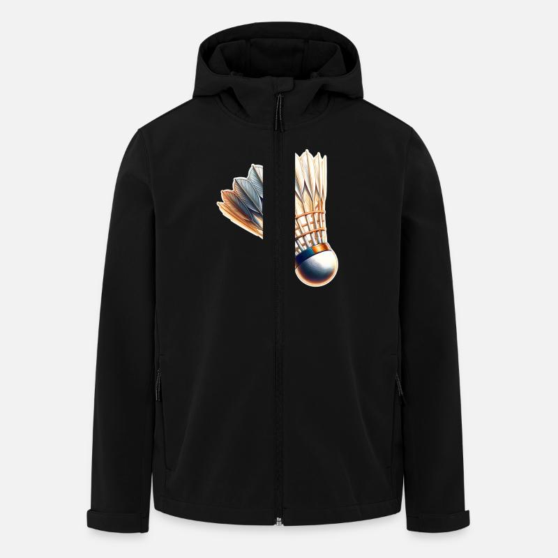 Badminton - Veste softshell homme en polyester recyclé Stanley/Stella - noir