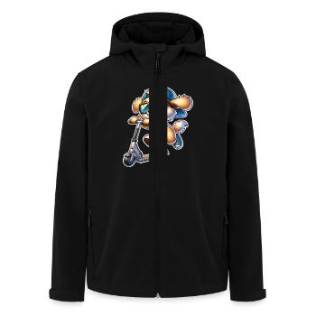 E-Scooter E-Roller Hund Scooter - Recycelte Männer Softshell-Jacke von Stanley/Stella - Schwarz - Vorne - AI Model Male 185 light (185cm)