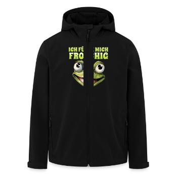Karneval Kostüm ICH FÜHLE MICH FROSCHIG Lustiges - Recycelte Männer Softshell-Jacke von Stanley/Stella - Schwarz - Vorne - AI Model Male 185 light (185cm)