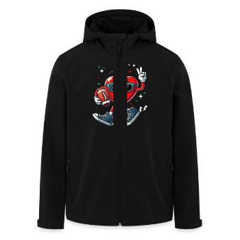 Valentinstag Football Chucks Herz Amerika Lustig - Recycelte Männer Softshell-Jacke von Stanley/Stella - Schwarz - Vorne - AI Model Male 185 light (185cm)