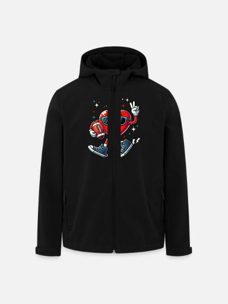 Valentinstag Football Chucks Herz Amerika Lustig - Recycelte Männer Softshell-Jacke von Stanley/Stella - Schwarz