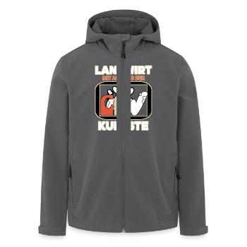 La vache fermière la plus cool - Veste softshell homme en polyester recyclé Stanley/Stella - charbon - Devant - AI Model Male 185 light (185cm)