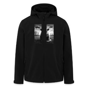 Opossum Funny Graphic Selfie with UFOs Weird Alien - Men’s Recycled Softshell Jacket by Stanley/Stella - black - Front - AI Model Male 185 light (185cm)