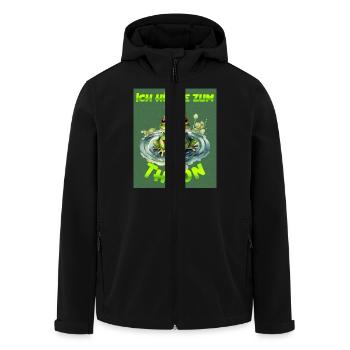 Froschkostüm ICH HÜPFE ZUM THRON Lustiges - Recycelte Männer Softshell-Jacke von Stanley/Stella - Schwarz - Vorne - AI Model Male 185 light (185cm)