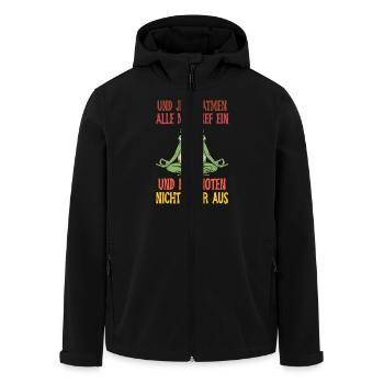 Froschkostüm UND JETZT ATMEN ALLE MAL TIEF EIN - Recycelte Männer Softshell-Jacke von Stanley/Stella - Schwarz - Vorne - AI Model Male 185 light (185cm)