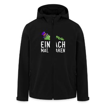Karneval Party EINFACH MAL QUACKEN Lustiges - Recycelte Männer Softshell-Jacke von Stanley/Stella - Schwarz - Vorne - AI Model Male 185 light (185cm)