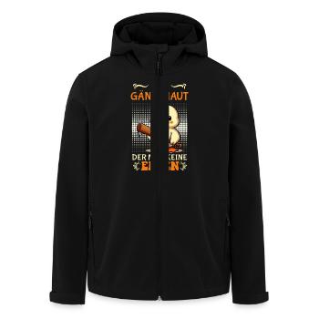 Karneval Ente WER GÄNSEHAUT DER MAG KEINE ENTEN - Recycelte Männer Softshell-Jacke von Stanley/Stella - Schwarz - Vorne - AI Model Male 185 light (185cm)