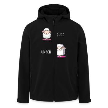 Schaf Unschaf lustiges cooles Geschenk - Recycelte Männer Softshell-Jacke von Stanley/Stella - Schwarz - Vorne - AI Model Male 185 light (185cm)