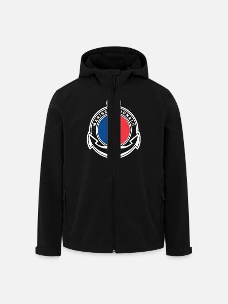Marine Nationale - Veste softshell homme en polyester recyclé Stanley/Stella - noir