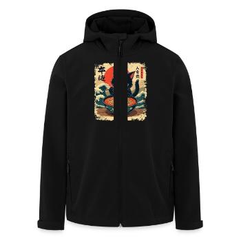 Katze Ramen Japanisch Lustig Geschenk Damen Herren - Recycelte Männer Softshell-Jacke von Stanley/Stella - Schwarz - Vorne - AI Model Male 185 light (185cm)