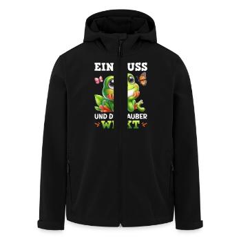 Froschkostüm EIN KUSS UND DER ZAUBER WIRKT Lustig - Recycelte Männer Softshell-Jacke von Stanley/Stella - Schwarz - Vorne - AI Model Male 185 light (185cm)