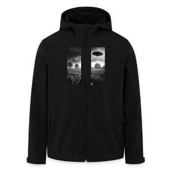 Duck waterfowl Funny Graphic Selfie with UFOs Weir - Recycelte Männer Softshell-Jacke von Stanley/Stella - Schwarz - Vorne - AI Model Male 185 light (185cm)