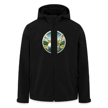 Gulf - Men’s Recycled Softshell Jacket by Stanley/Stella - black - Front - AI Model Male 185 light (185cm)