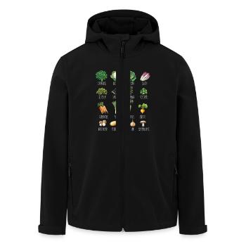 Januar Saisonale Obst- und Gemüsecollage - Recycelte Männer Softshell-Jacke von Stanley/Stella - Schwarz - Vorne - AI Model Male 185 light (185cm)