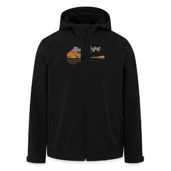 Paysage de soirée d’automne avec des arbres et la ligne d’horizon dans le - Veste softshell homme en polyester recyclé Stanley/Stella - noir - Devant - AI Model Male 185 light (185cm)