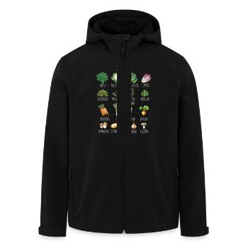 Januar Saisonale Obst- und Gemüsecollage - Recycelte Männer Softshell-Jacke von Stanley/Stella - Schwarz - Vorne - AI Model Male 185 light (185cm)