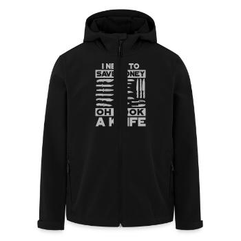 I've got to save money Oh look a knife - Men’s Recycled Softshell Jacket by Stanley/Stella - black - Front - AI Model Male 185 light (185cm)