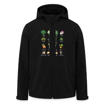 Januar Saisonale Obst- und Gemüsecollage - Recycelte Männer Softshell-Jacke von Stanley/Stella - Schwarz - Vorne - AI Model Male 185 light (185cm)