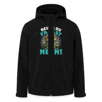 Karneval Kostüm BEVOR DU FRAGST NEIN! Lustiges - Recycelte Männer Softshell-Jacke von Stanley/Stella - Schwarz - Vorne - AI Model Male 185 light (185cm)