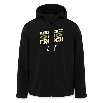 Faschingsparty VERKLEIDET ALS FROSCH Lustiges - Recycelte Männer Softshell-Jacke von Stanley/Stella - Schwarz - Vorne - AI Model Male 185 light (185cm)