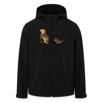 Sea Lion Geometric - Men’s Recycled Softshell Jacket by Stanley/Stella - black - Front - AI Model Male 185 light (185cm)