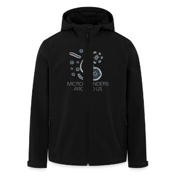 MICROSCOPIC ORGANISM - Men’s Recycled Softshell Jacket by Stanley/Stella - black - Front - AI Model Male 185 light (185cm)