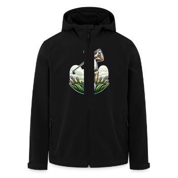 Golf - Recycelte Männer Softshell-Jacke von Stanley/Stella - Schwarz - Vorne - AI Model Male 185 light (185cm)