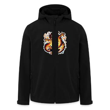 Anime Mage Dragon Gamer pixélisé manga - Veste softshell homme en polyester recyclé Stanley/Stella - noir - Devant - AI Model Male 185 light (185cm)