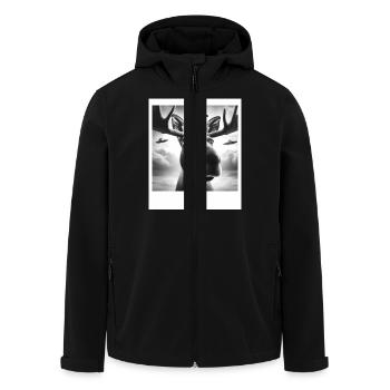 Moose Funny Graphic Selfie with UFOs Weird Aliens - Recycelte Männer Softshell-Jacke von Stanley/Stella - Schwarz - Vorne - AI Model Male 185 light (185cm)