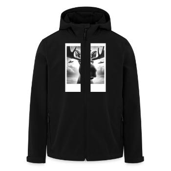 Moose Funny Graphic Selfie with UFOs Weird Aliens - Men’s Recycled Softshell Jacket by Stanley/Stella - black - Front - AI Model Male 185 light (185cm)
