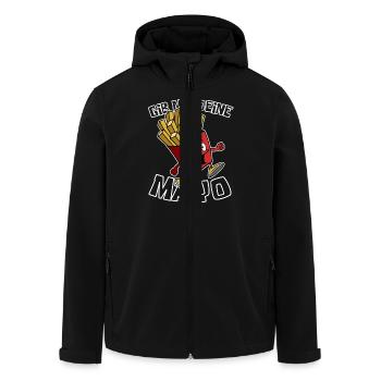 Gib mir deine Mayo - Pommes - Geschenk - Recycelte Männer Softshell-Jacke von Stanley/Stella - Schwarz - Vorne - AI Model Male 185 light (185cm)