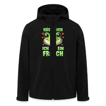 Froschkönig KÜSS MICH ICH BIN EIN FROSCH Lustig - Recycelte Männer Softshell-Jacke von Stanley/Stella - Schwarz - Vorne - AI Model Male 185 light (185cm)