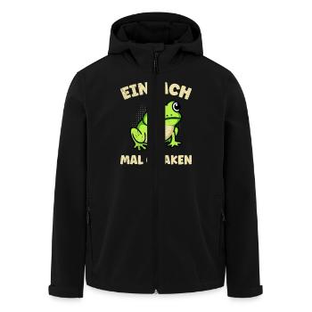 Karneval Party EINFACH MAL QUACKEN Lustiges - Recycelte Männer Softshell-Jacke von Stanley/Stella - Schwarz - Vorne - AI Model Male 185 light (185cm)