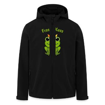 Froschkostüm FROSCH KUSS Lustiges Kostüm - Recycelte Männer Softshell-Jacke von Stanley/Stella - Schwarz - Vorne - AI Model Male 185 light (185cm)