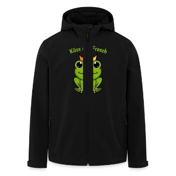 Karneval Party KÜSS DEN FROSCH Lustiges Party - Recycelte Männer Softshell-Jacke von Stanley/Stella - Schwarz - Vorne - AI Model Male 185 light (185cm)